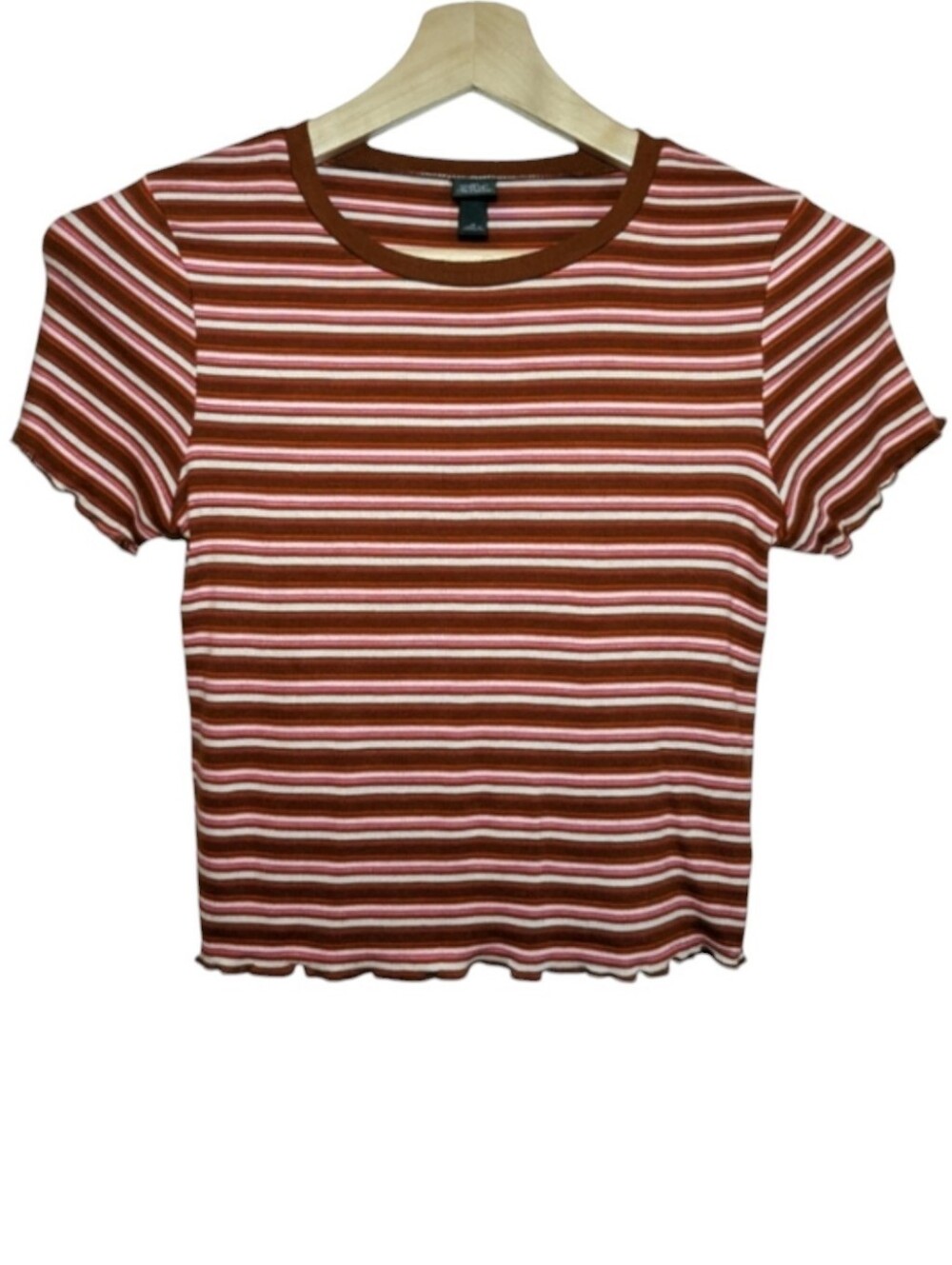 NWOT | Wild Fable Striped Lettuce Edge Crop Top